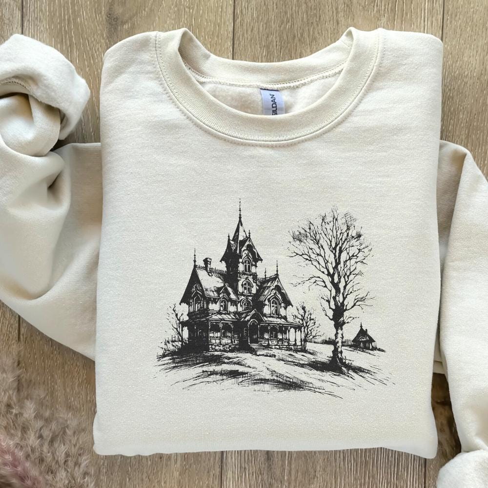 Spooky Halloween Haunted House Png Alt 2, Retro Fall Sublimation - 300