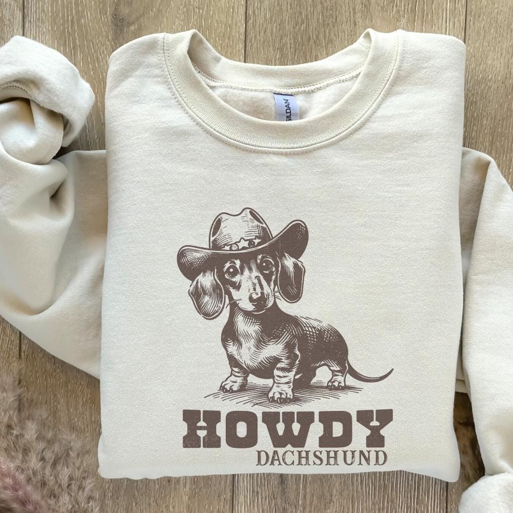 Howdy Dachshund Png, Western Dachshund - 300 DPI Design for T-Shirt