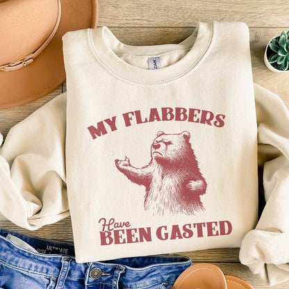 All of My Flabbers Are Gasted PNG, Funny Bear Sublimation Digital