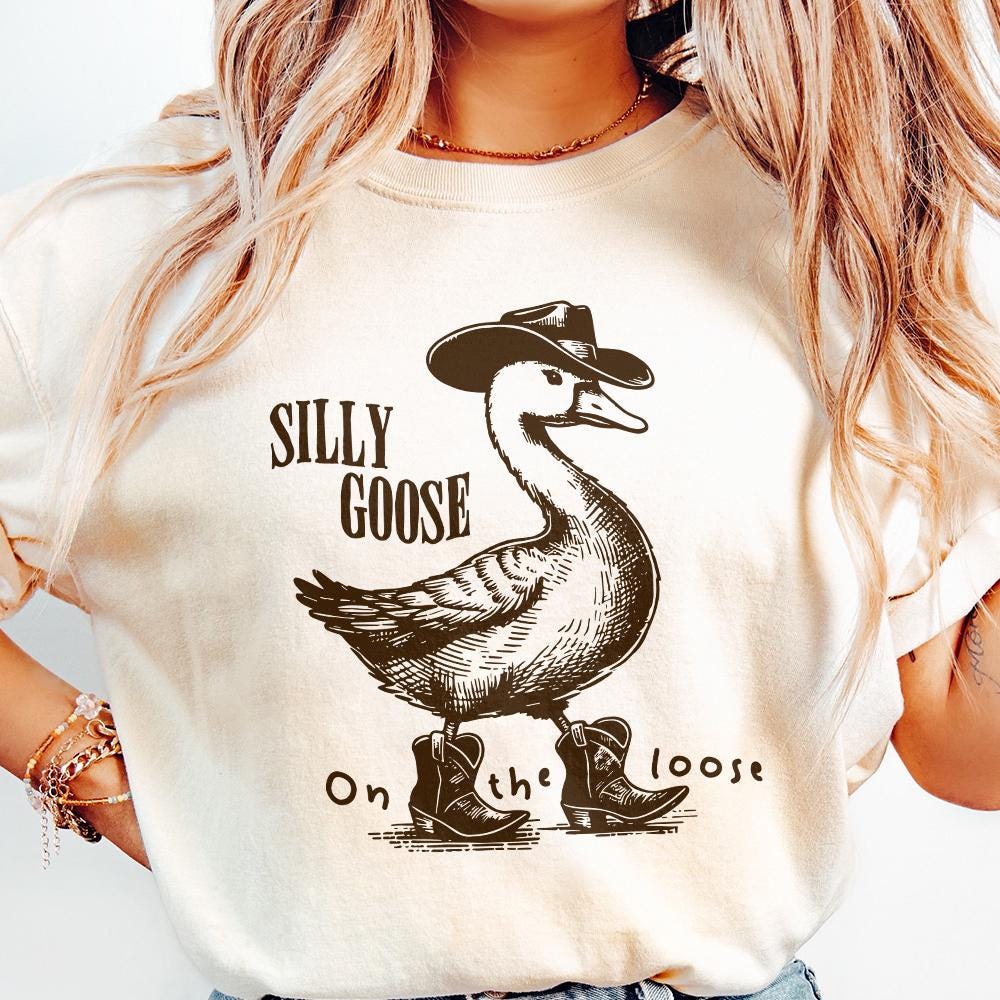 Silly Goose on the Loose PNG, Funny Goose - 300 DPI Design for T-Shirt
