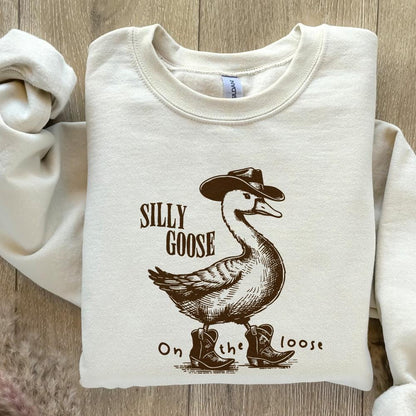 Silly Goose on the Loose PNG, Funny Goose - 300 DPI Design for T-Shirt