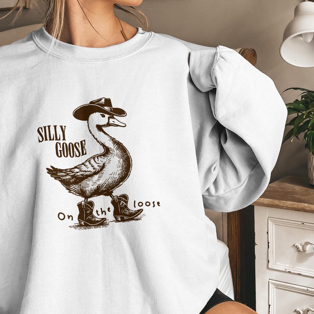 Silly Goose on the Loose PNG, Funny Goose - 300 DPI Design for T-Shirt