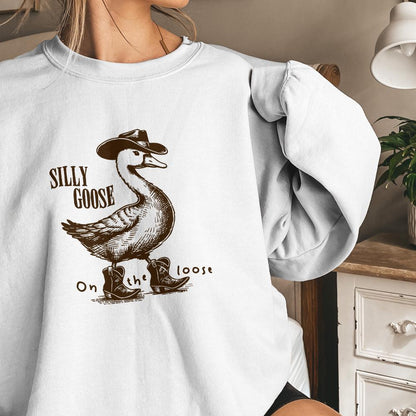 Silly Goose on the Loose PNG, Funny Goose - 300 DPI Design for T-Shirt