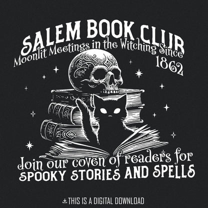 Salem Book Club PNG Alt 2, Spooky Season - 300 DPI Design for T-Shirt