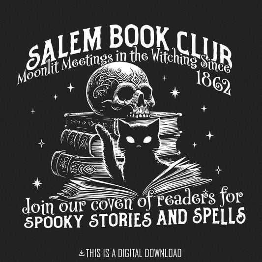 Salem Book Club PNG Alt 2, Spooky Season - 300 DPI Design for T-Shirt