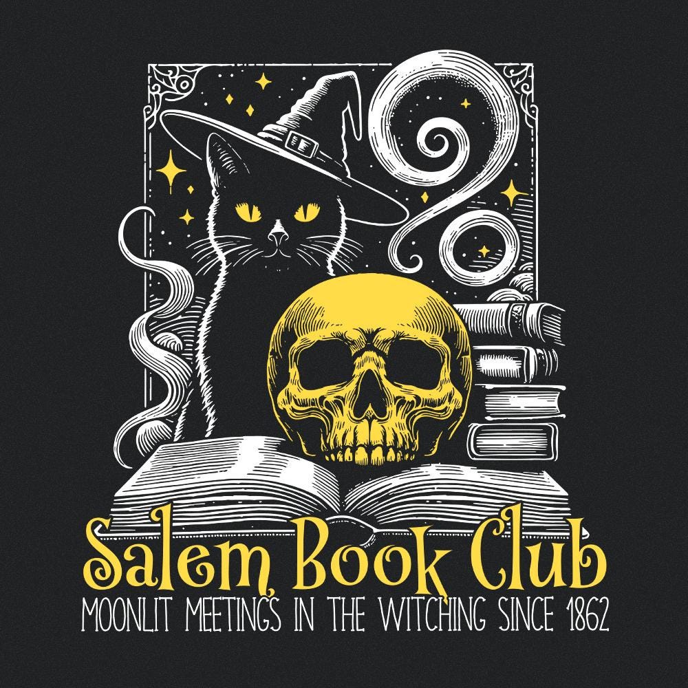 Salem Book Club PNG Alt 3, Spooky Season - 300 DPI Design for T-Shirt