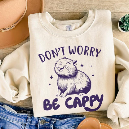 Don't Worry Be Capy PNG Alt 2, Swag Capybara PNG - 300 DPI Design for