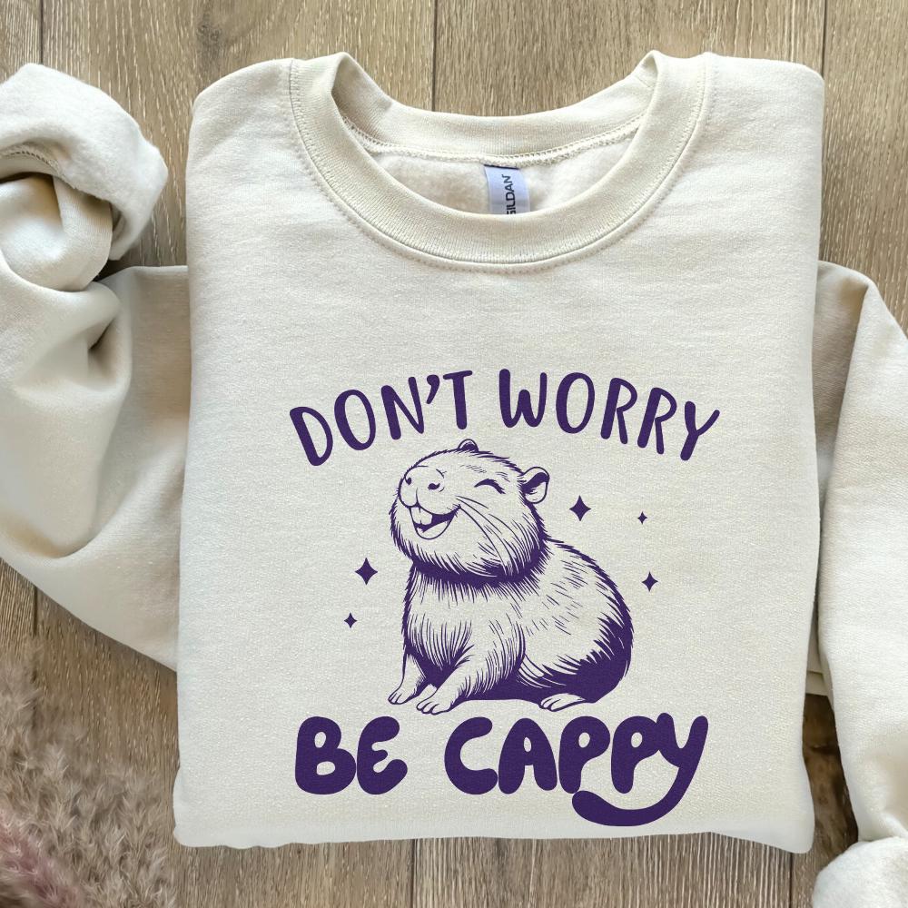 Don't Worry Be Capy PNG Alt 2, Swag Capybara PNG - 300 DPI Design for