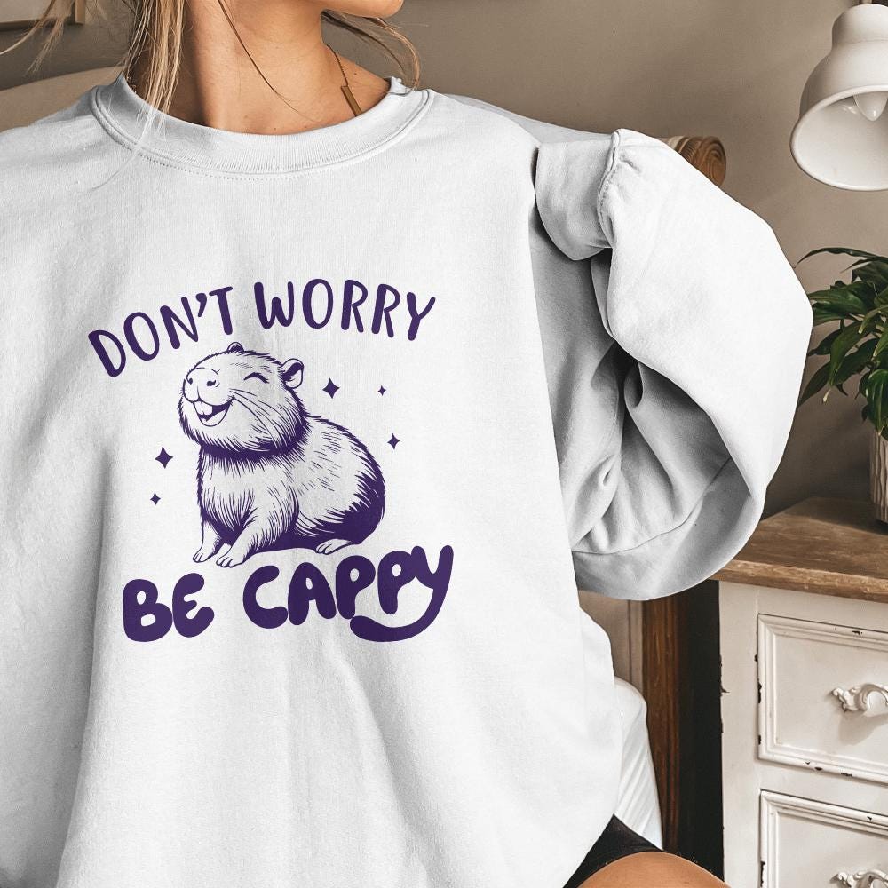 Don't Worry Be Capy PNG Alt 2, Swag Capybara PNG - 300 DPI Design for