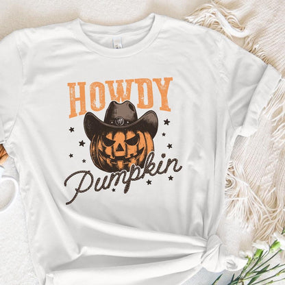 Howdy Pumpkin Western Fall PNG Alt 2, Retro Halloween png - 300 DPI