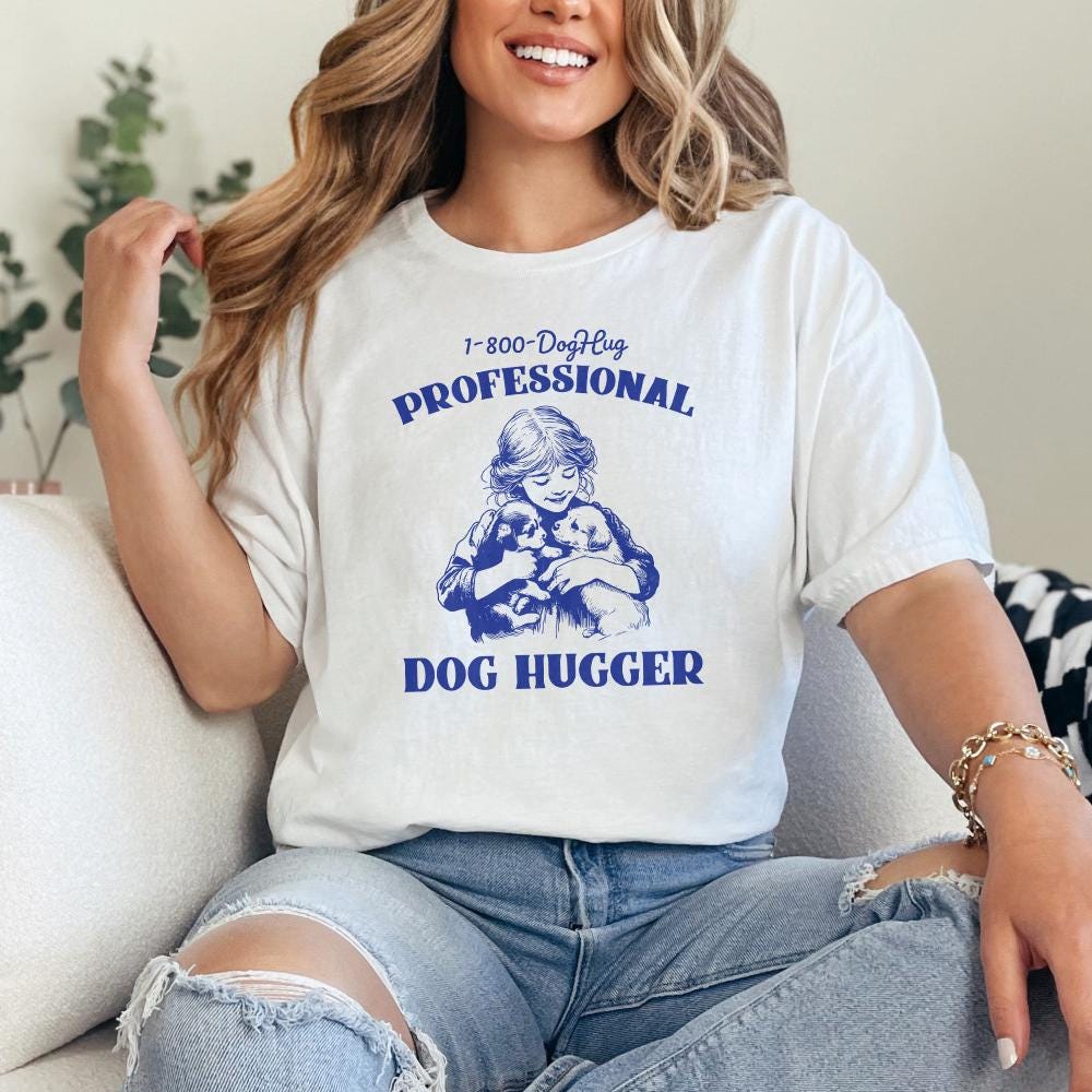 Cute Animal Sayings Alt 2, Dog Hugger png - 300 DPI Design for T-Shirt