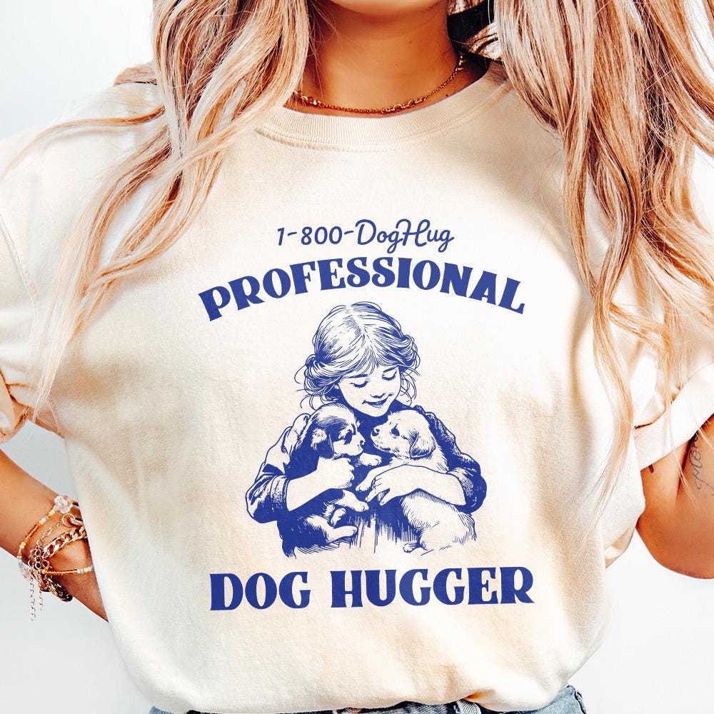 Cute Animal Sayings Alt 2, Dog Hugger png - 300 DPI Design for T-Shirt