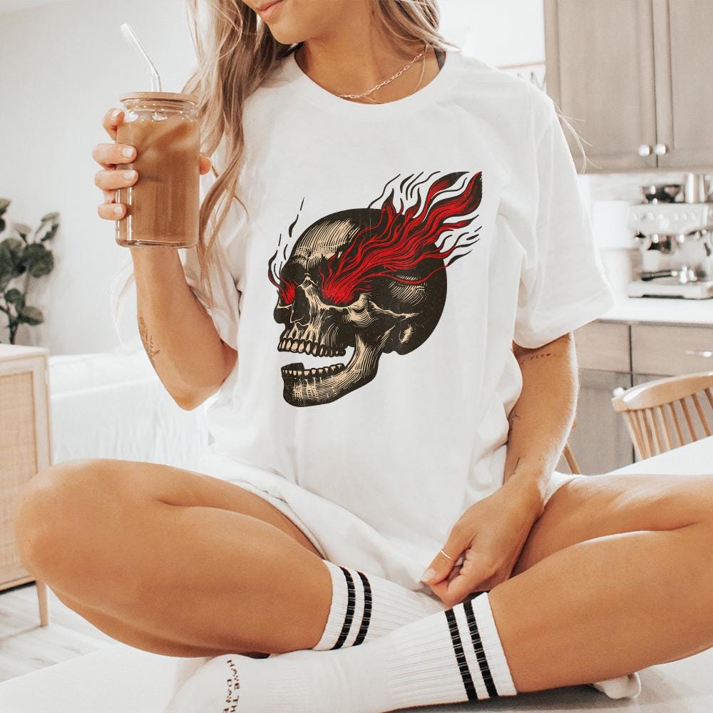 Skull PNG, Sarcastic Sublimation Design - 300 DPI Design for T-Shirt