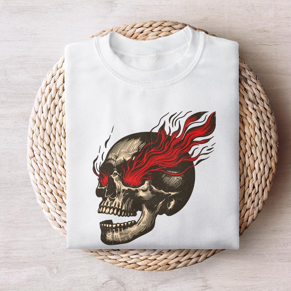 Skull PNG, Sarcastic Sublimation Design - 300 DPI Design for T-Shirt