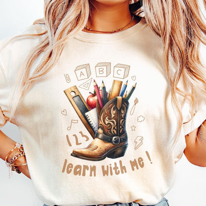 Western Back To School PNG, Western Teacher png - 300 DPI Design for