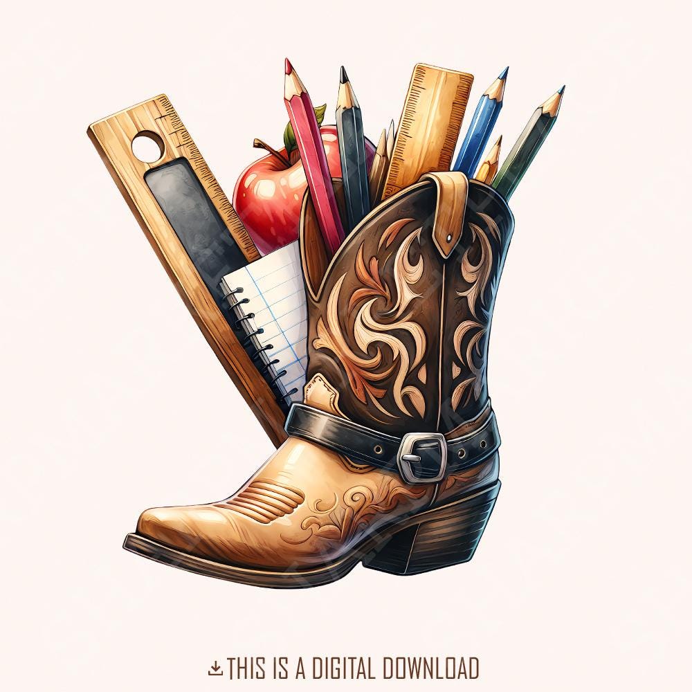 Western Back To School PNG Alt 2, Western Teacher png - 300 DPI Design