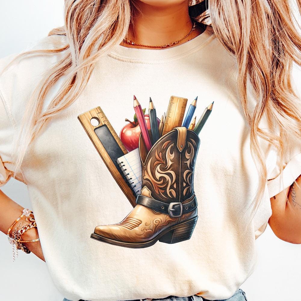 Western Back To School PNG Alt 2, Western Teacher png - 300 DPI Design