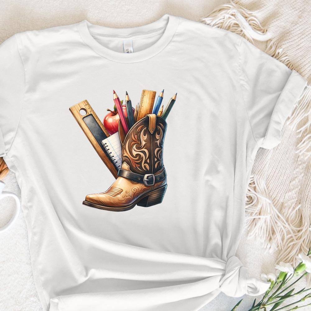 Western Back To School PNG Alt 2, Western Teacher png - 300 DPI Design