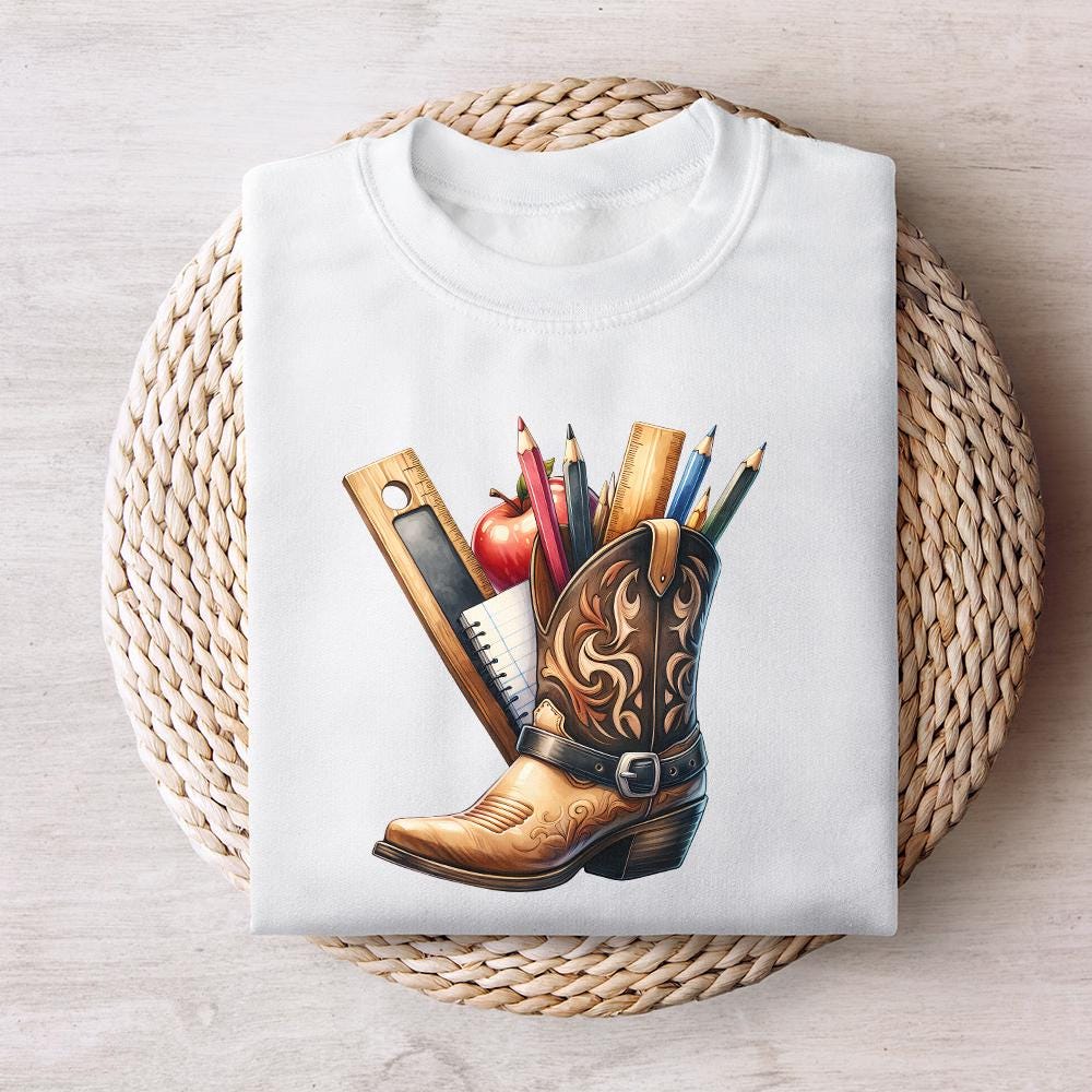 Western Back To School PNG Alt 2, Western Teacher png - 300 DPI Design