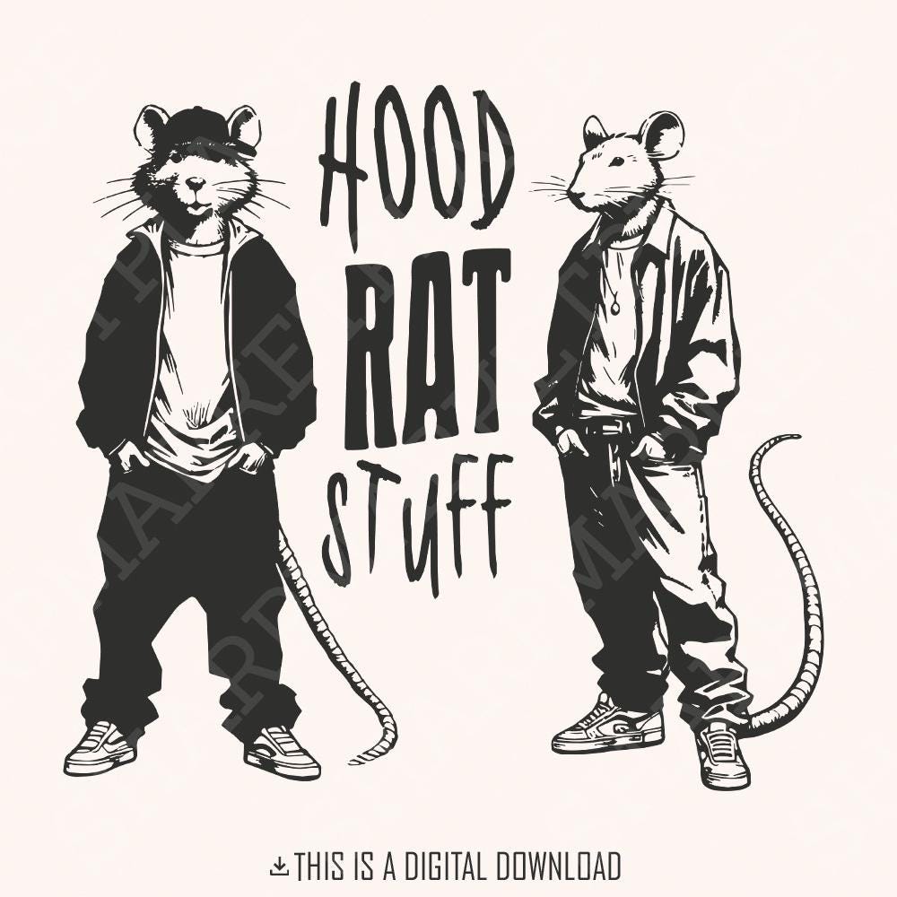 Hood Rat Stuff Digital Download, Printable Graphic - 300 DPI Design for