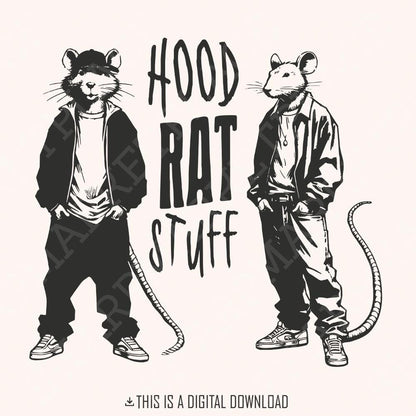 Hood Rat Stuff Digital Download, Printable Graphic - 300 DPI Design for