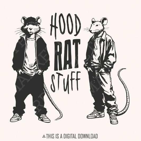Hood Rat Stuff Digital Download, Printable Graphic - 300 DPI Design for