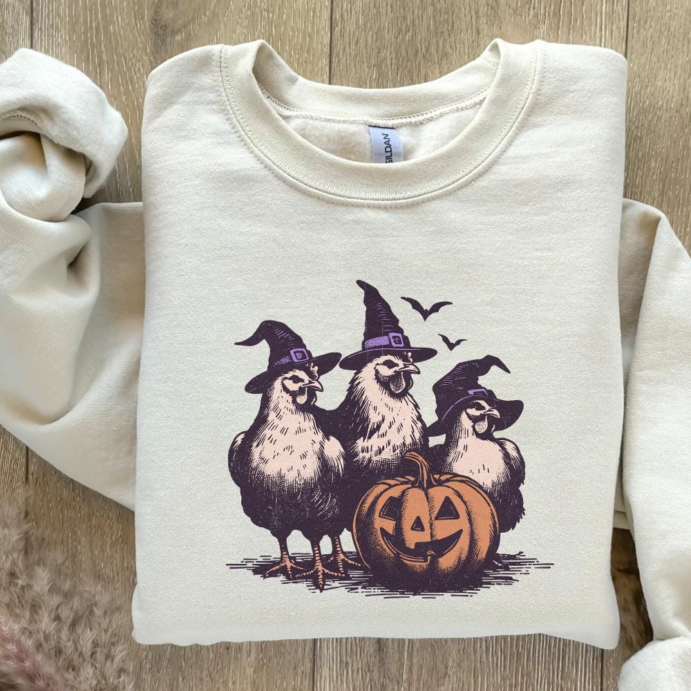 Spooky Chickens Halloween PNG Alt 2, Fall PNG - 300 DPI Design for T-Shirt