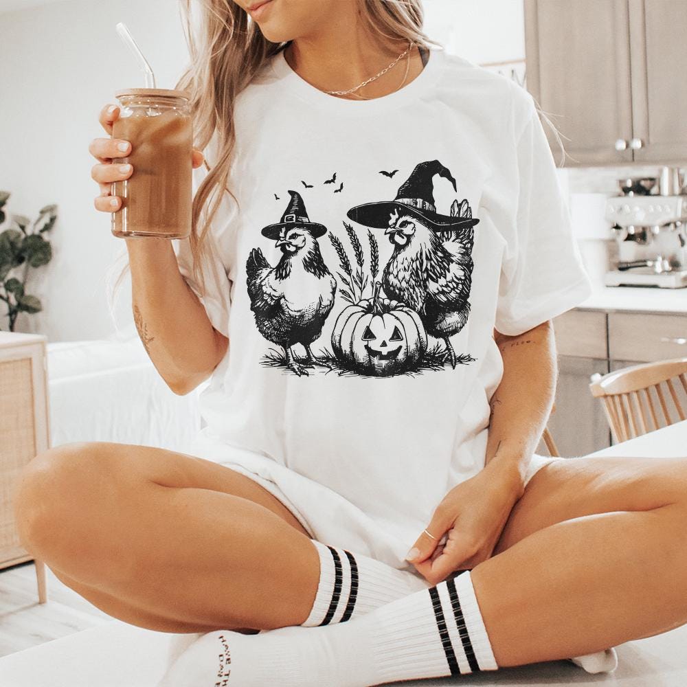 Spooky Chickens Halloween PNG, Fall PNG - 300 DPI Design for T-Shirt