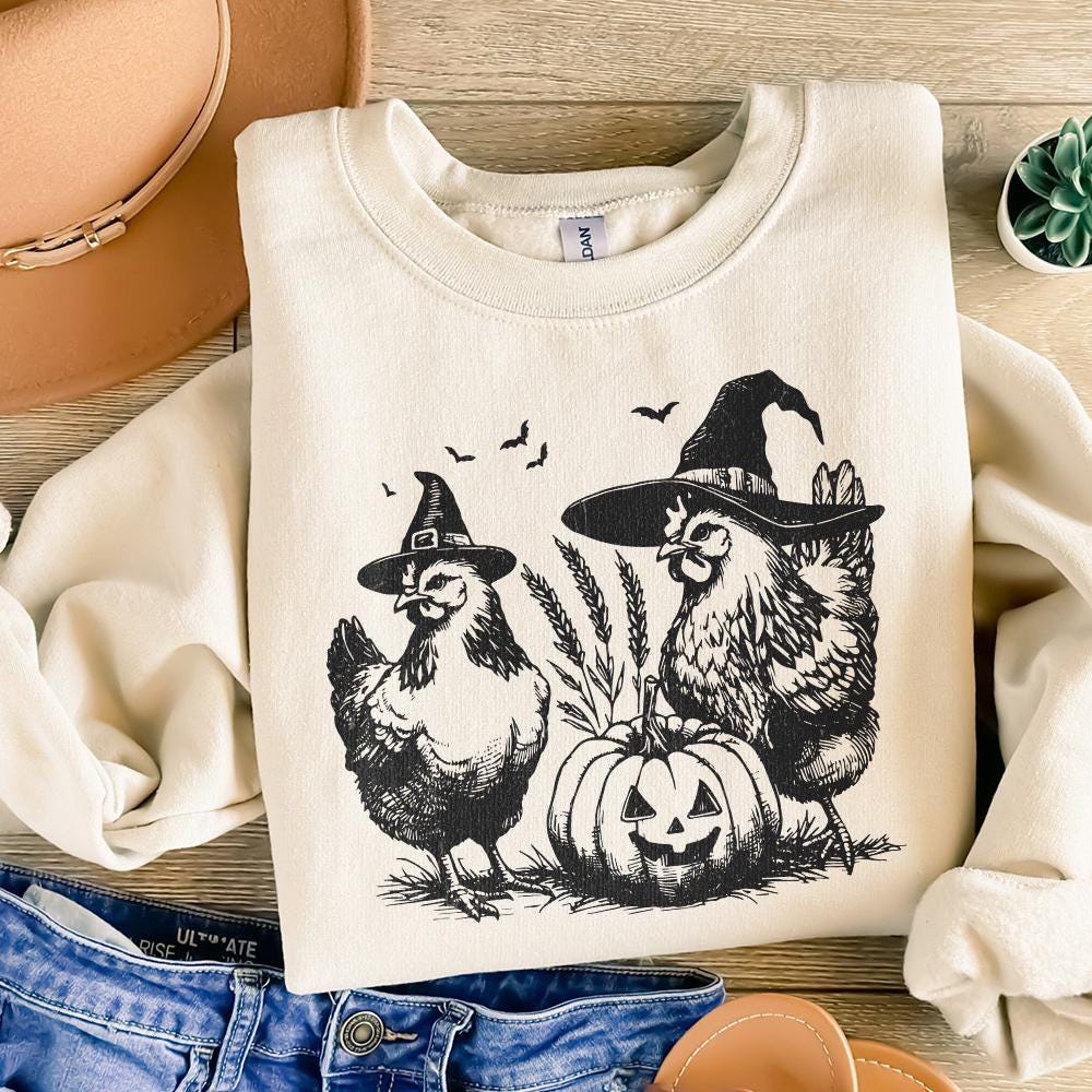 Spooky Chickens Halloween PNG, Fall PNG - 300 DPI Design for T-Shirt