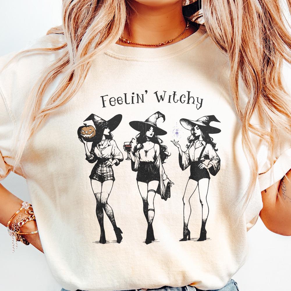 Retro Witch PNG, Halloween Design - 300 DPI Design for T-Shirt