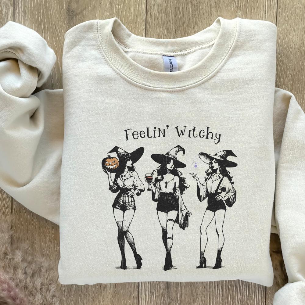 Retro Witch PNG, Halloween Design - 300 DPI Design for T-Shirt