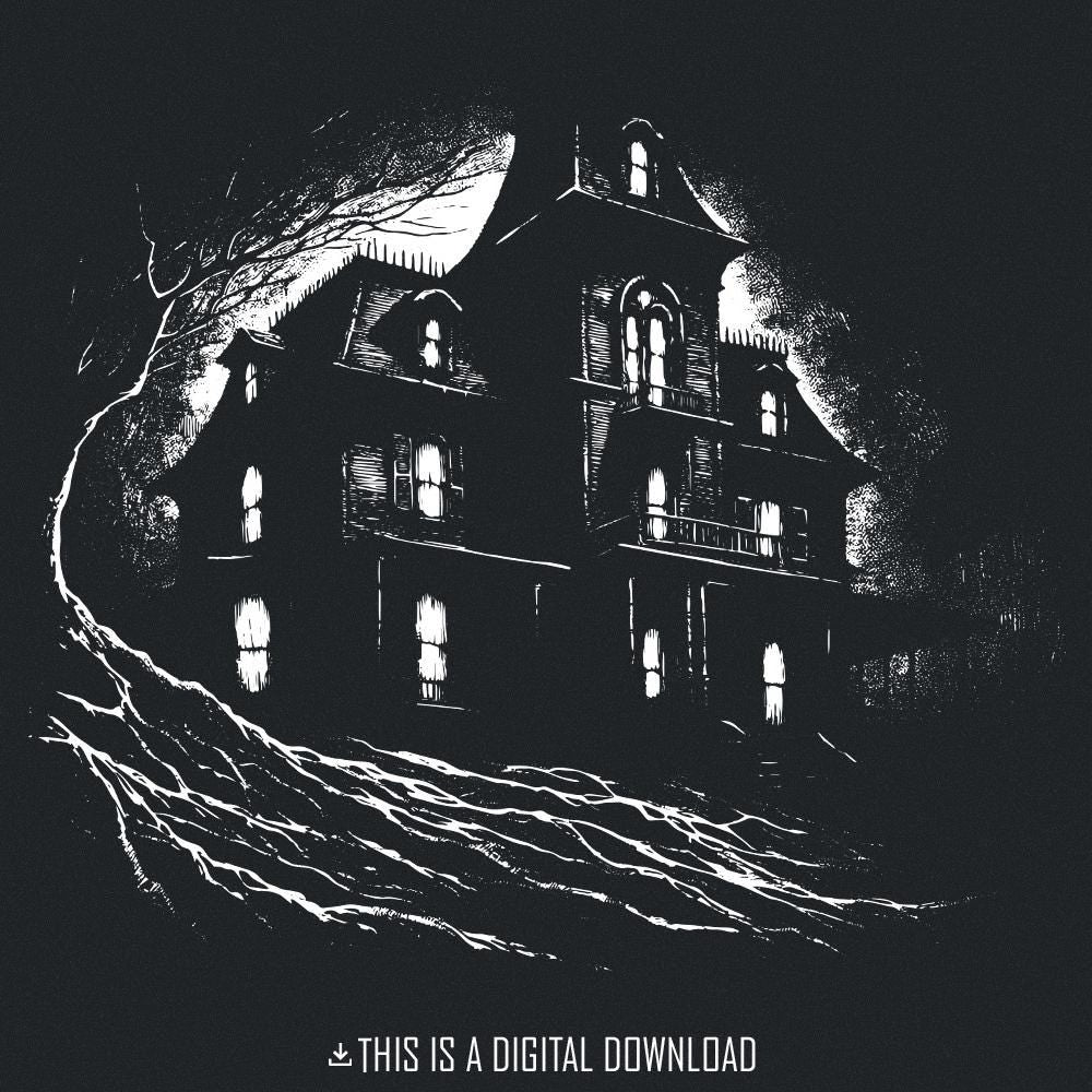 Haunted House PNG, Halloween png - 300 DPI Design for T-Shirt