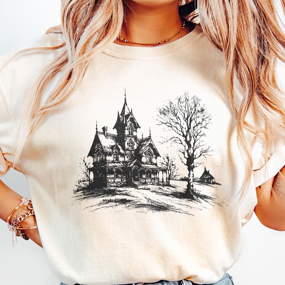 Spooky Halloween Haunted House Png Alt 2, Retro Fall Sublimation - 300