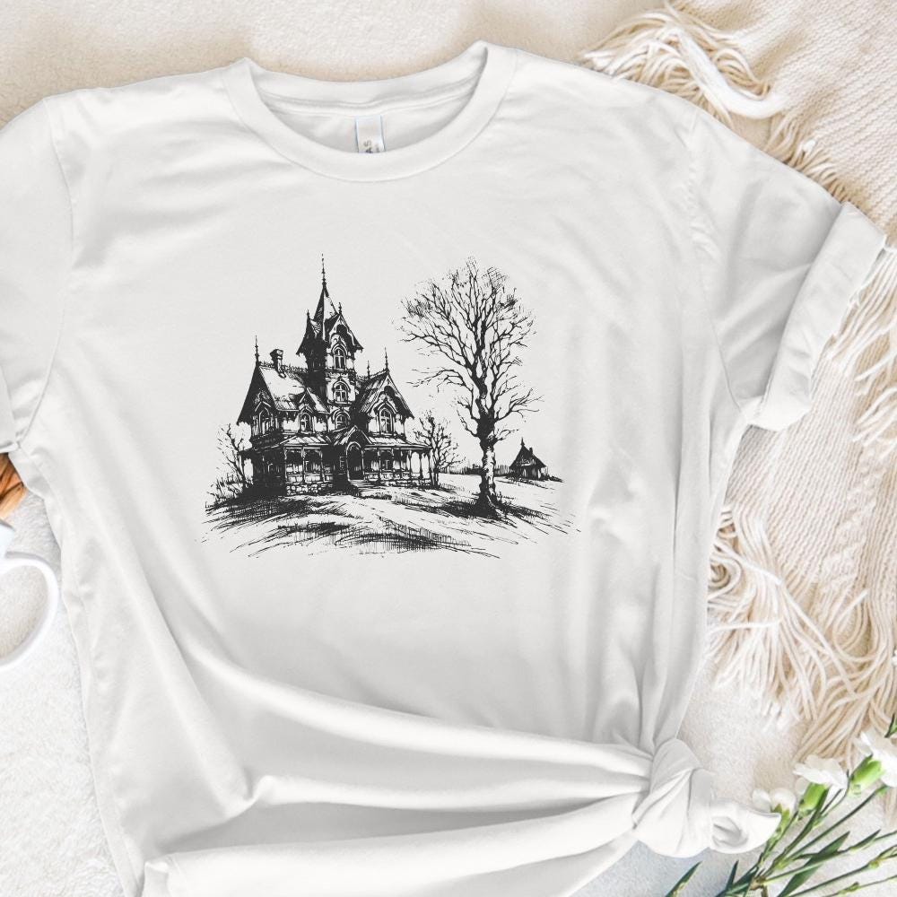 Spooky Halloween Haunted House Png Alt 2, Retro Fall Sublimation - 300