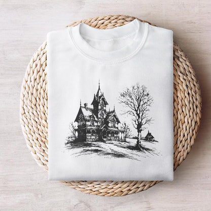 Spooky Halloween Haunted House Png Alt 2, Retro Fall Sublimation - 300
