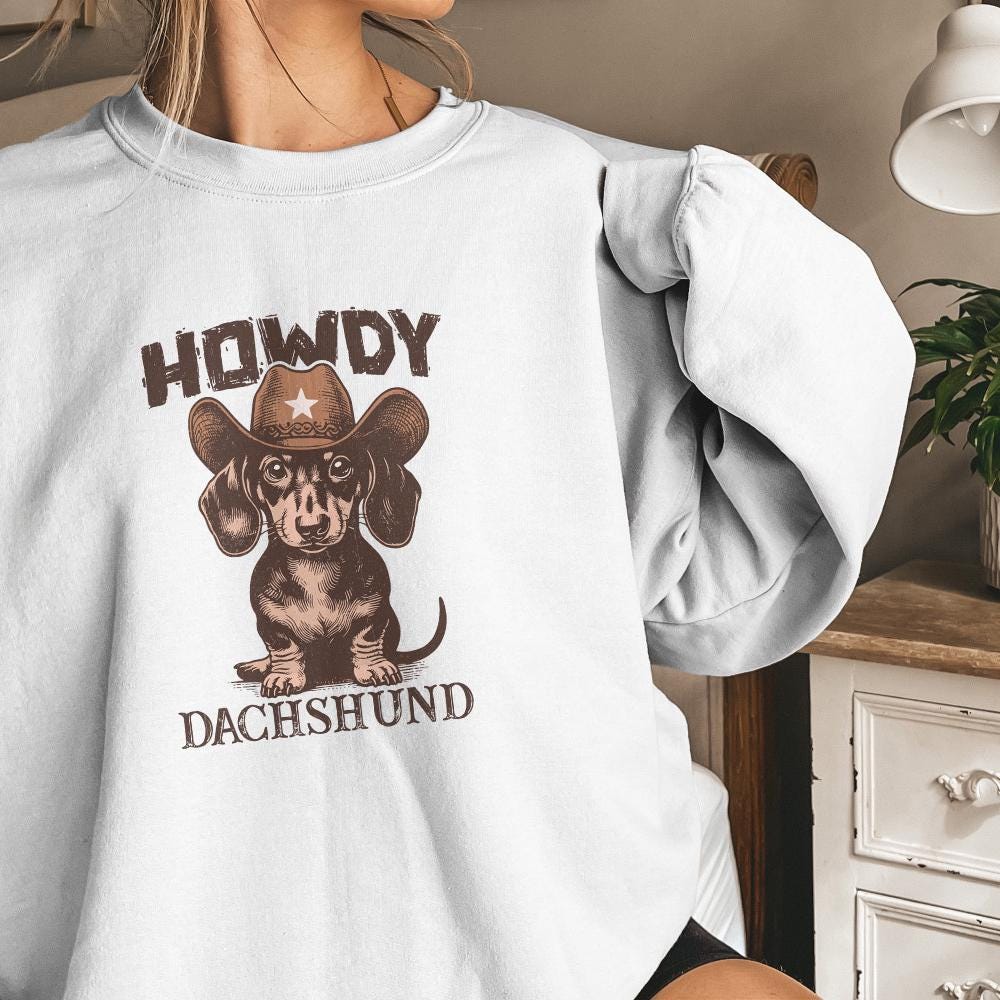 Howdy Dachshund Png Alt 2, Western Dachshund - 300 DPI Design for T-Shirt
