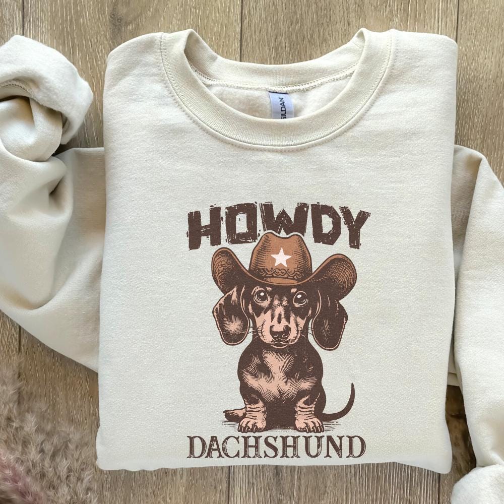 Howdy Dachshund Png Alt 2, Western Dachshund - 300 DPI Design for T-Shirt