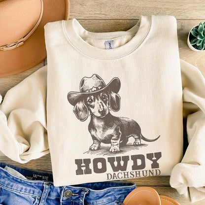 Howdy Dachshund Png, Western Dachshund - 300 DPI Design for T-Shirt