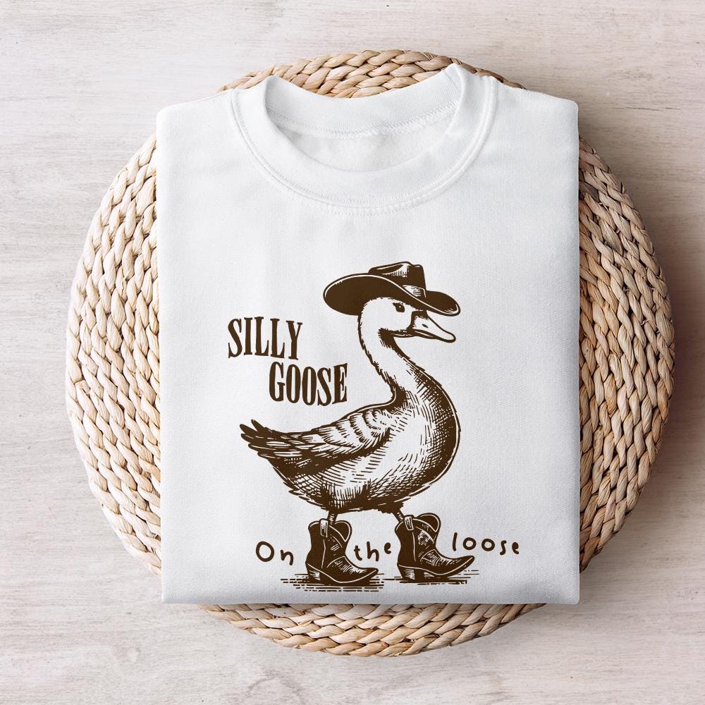 Silly Goose on the Loose PNG, Funny Goose - 300 DPI Design for T-Shirt