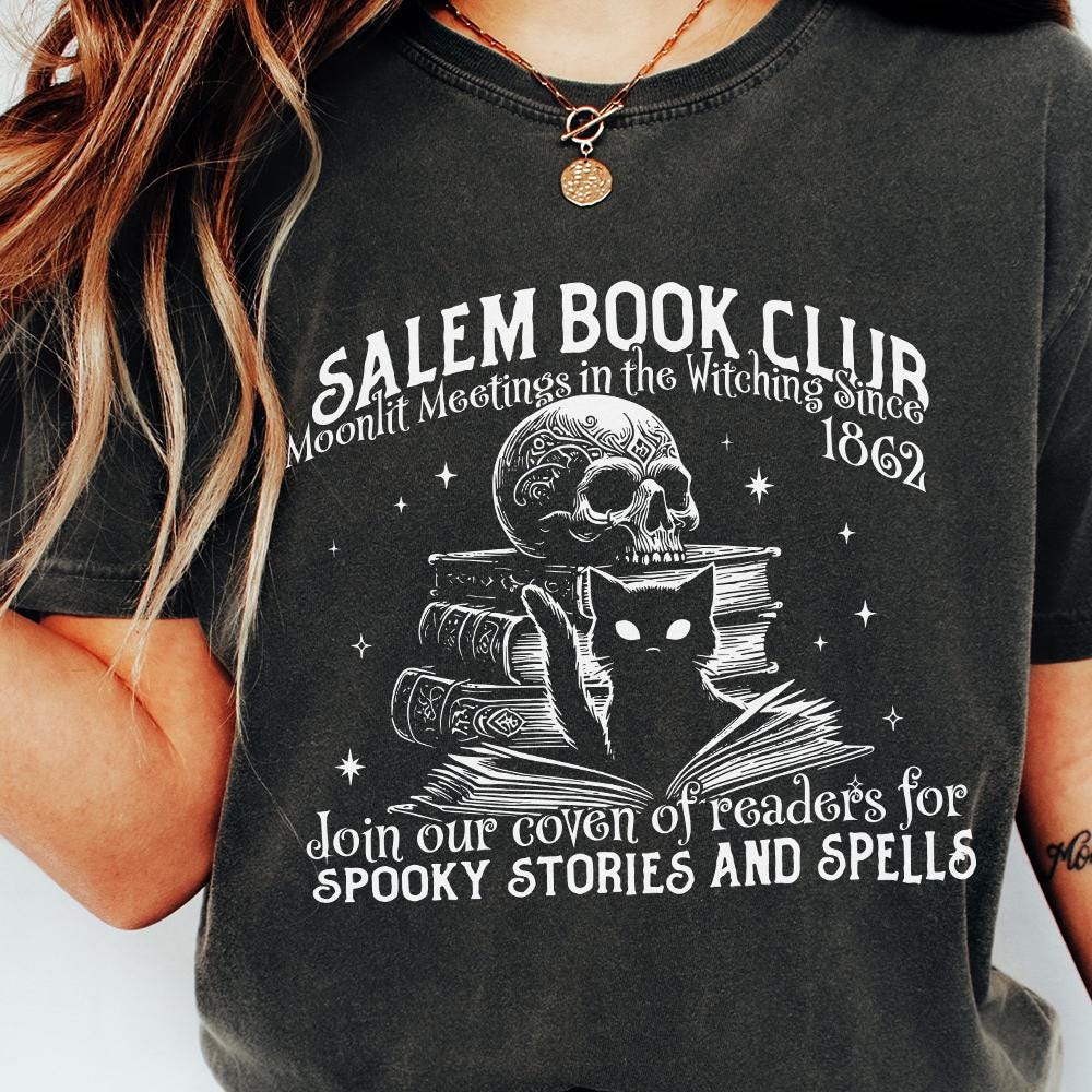 Salem Book Club PNG Alt 2, Spooky Season - 300 DPI Design for T-Shirt