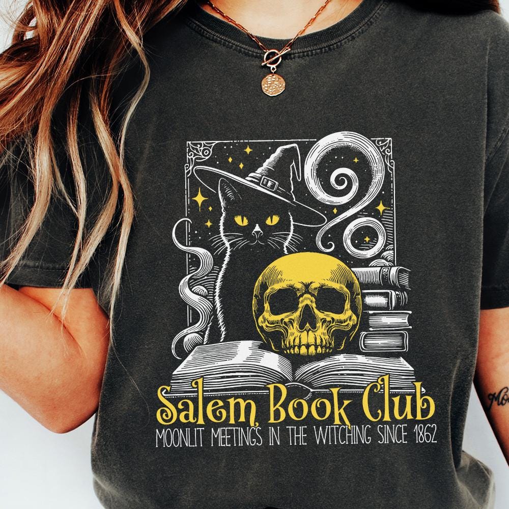 Salem Book Club PNG Alt 3, Spooky Season - 300 DPI Design for T-Shirt