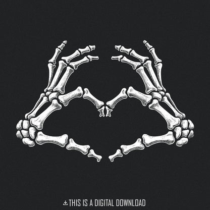 Skeleton Hands Heart png, Halloween png - 300 DPI Design for T-Shirt