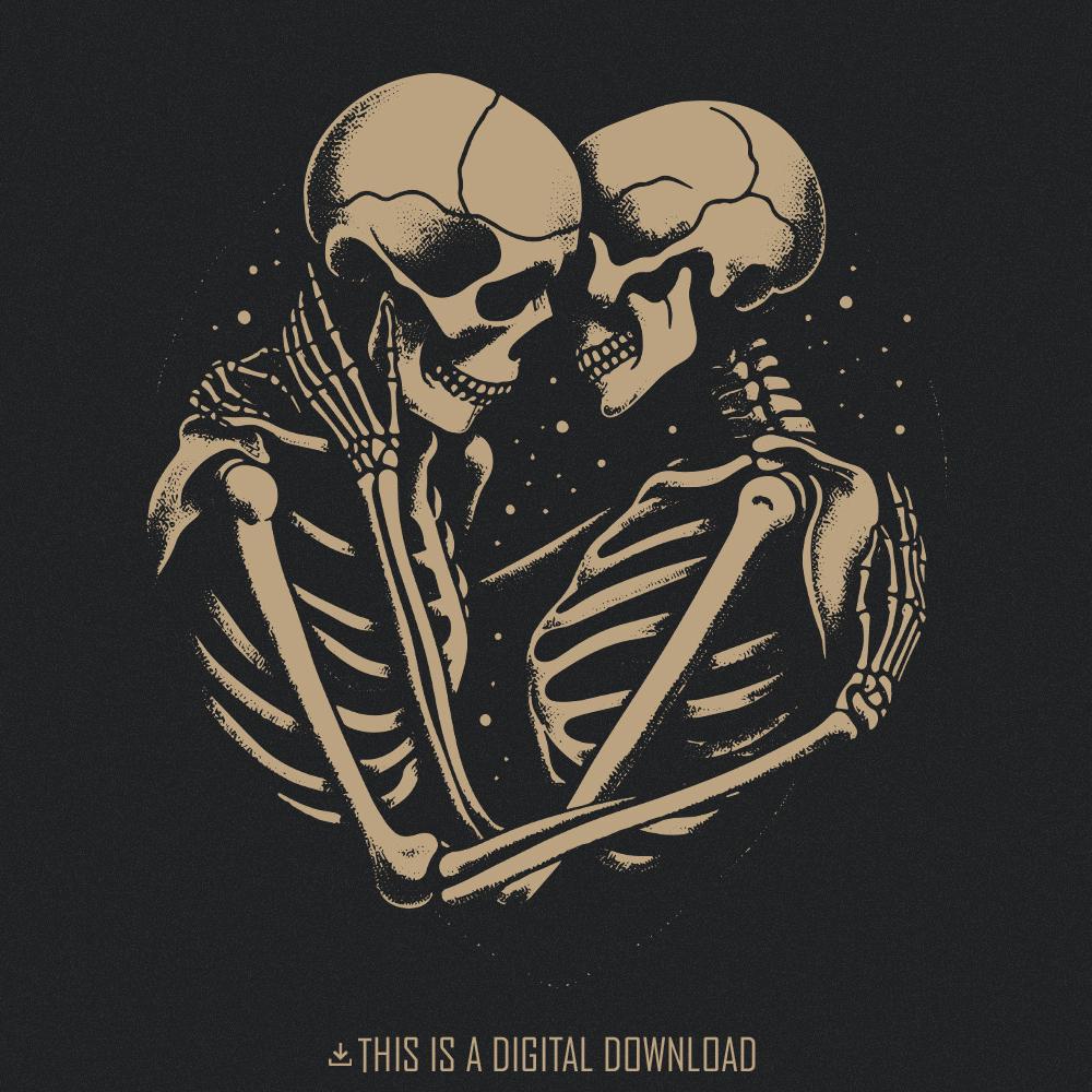 Kissing Skeleton png, Skeleton Lover png - 300 DPI Design for T-Shirt