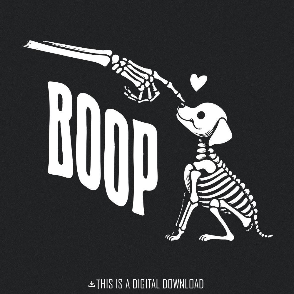 Dog Skeleton Boop PNG, Dog Skeleton png - 300 DPI Design for T-Shirt