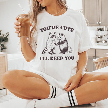 You're Weird I'll Keep You PNG, Funny Retro Raccoon Opossum Design - 300