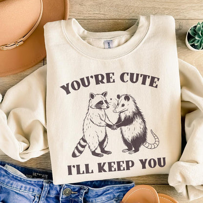 You're Weird I'll Keep You PNG, Funny Retro Raccoon Opossum Design - 300