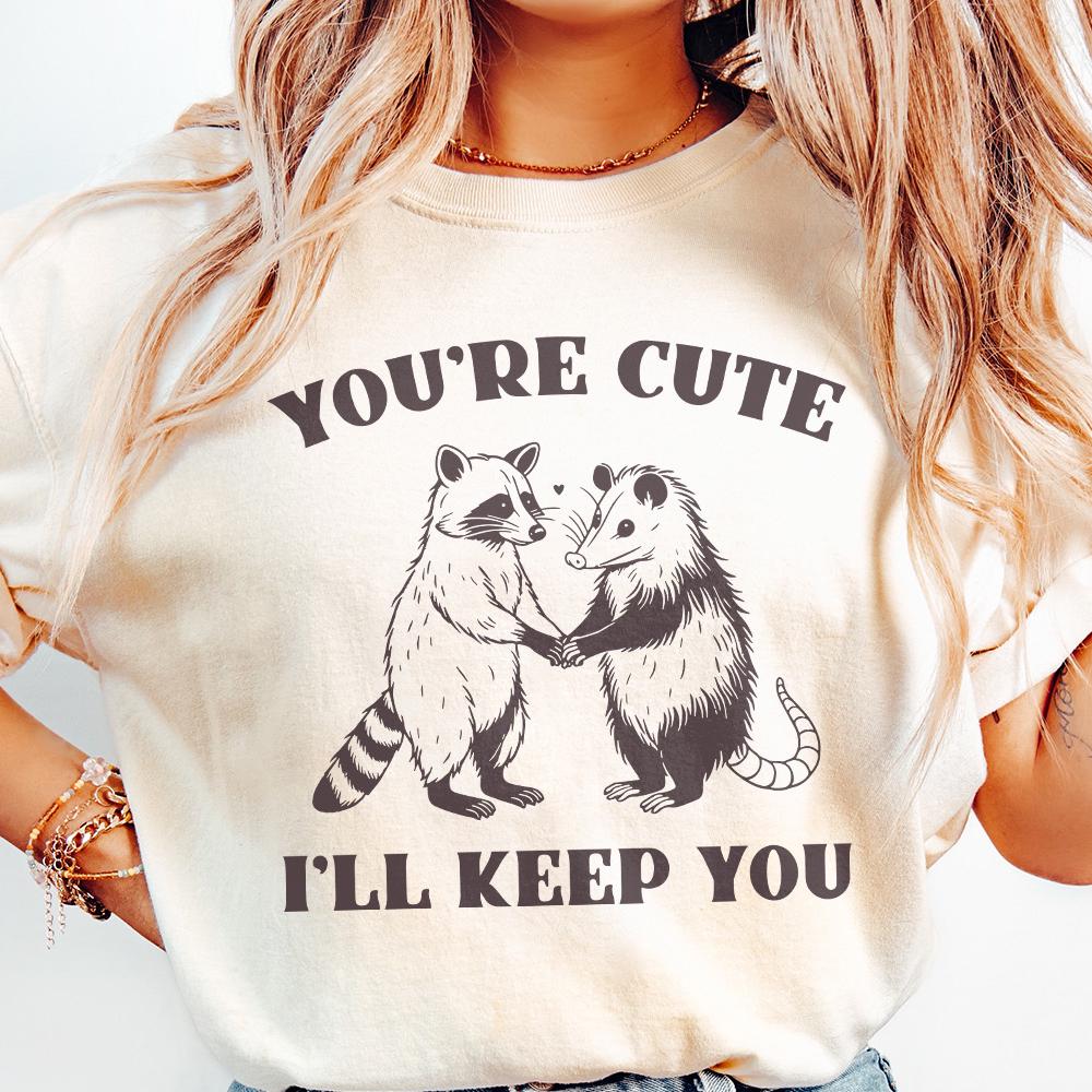 You're Weird I'll Keep You PNG, Funny Retro Raccoon Opossum Design - 300