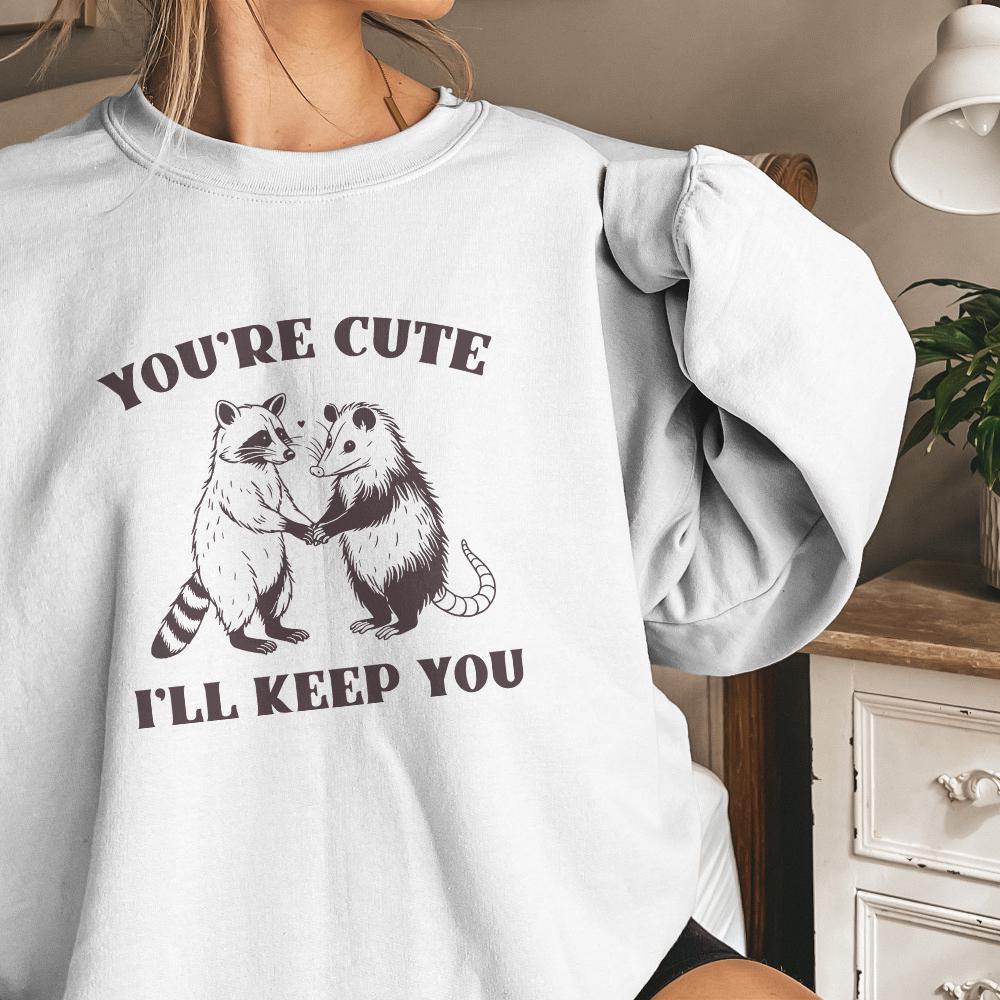 You're Weird I'll Keep You PNG, Funny Retro Raccoon Opossum Design - 300