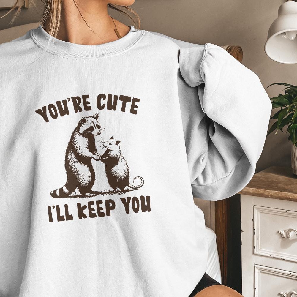 You're Weird I'll Keep You PNG Alt 2, Funny Retro Raccoon Opossum Design