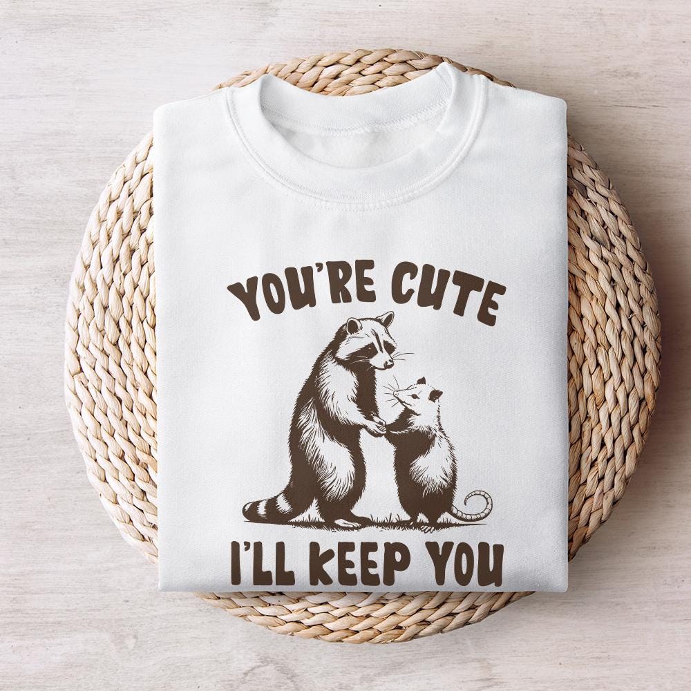 You're Weird I'll Keep You PNG Alt 2, Funny Retro Raccoon Opossum Design